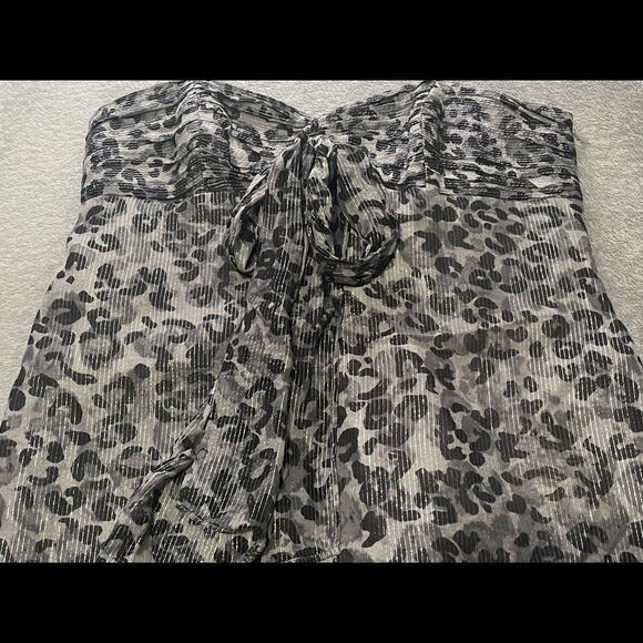 LAUNDRY by Shelli Segal silk leopard print tank with side boning size M EUC - Picture 3 of 6